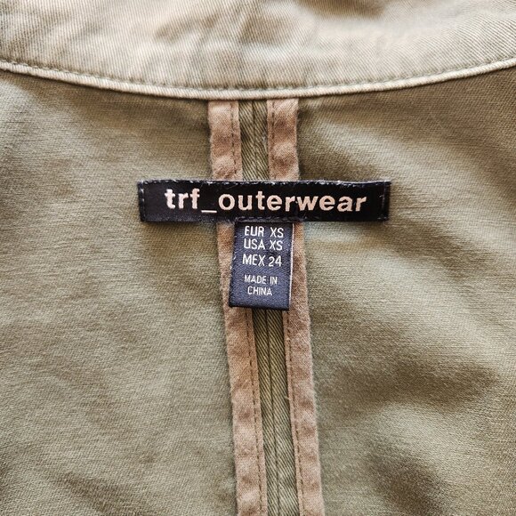 TRF Outerwear Oversized Green Jacket with Pearl and Silver beading - Picture 6 of 7